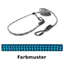 EASYLONG Hundeleine TWIST - M - 2,5m - hellblau mit schwarzen Punkten